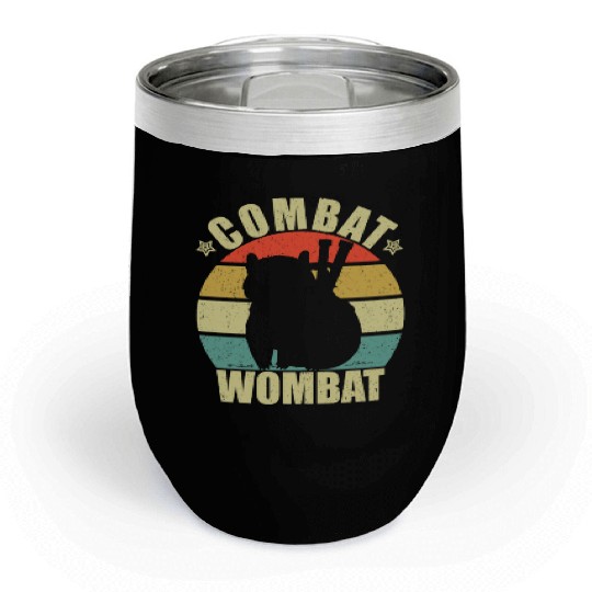 Combat Wombat For A Wombats Lover Chill Wine Tumblers