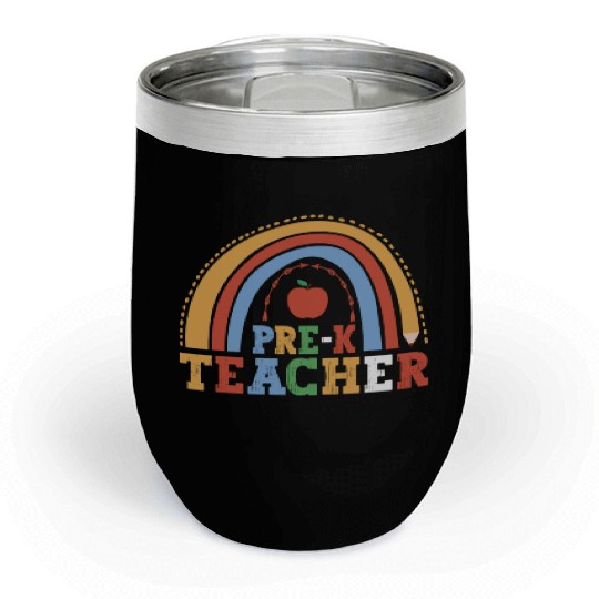 Pre-K Teacher 100th Day Of School Education Chill Wine Tumblers