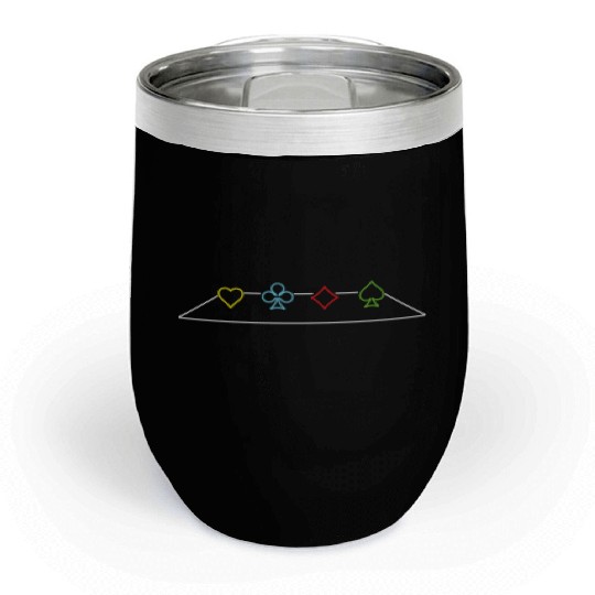 Minimalistic Gambling Poker Blackjack Cards Chill Wine Tumblers