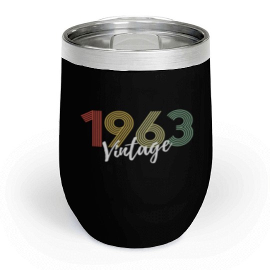 60 Years Vintage 1963 Retro 60th Birthday Chill Wine Tumblers