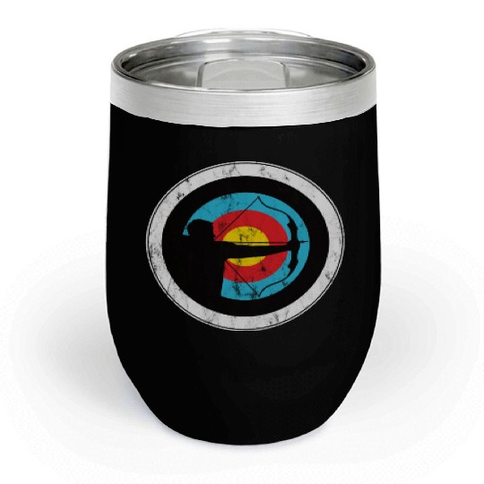 Archer and bowman with target archery Chill Wine Tumblers