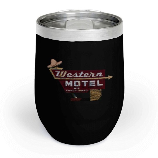 Route 66 Neon Western Motel Bethany Oklahoma Chill Wine Tumblers