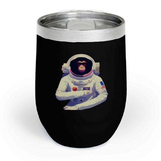 Astronaut Ape Space Chill Wine Tumblers