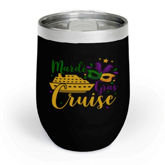Mardi Gras Cruise Chill Wine Tumblers