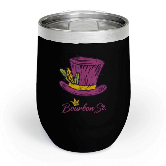 Bourbon Street Mardi Gras New Orleans French Quart Chill Wine Tumblers
