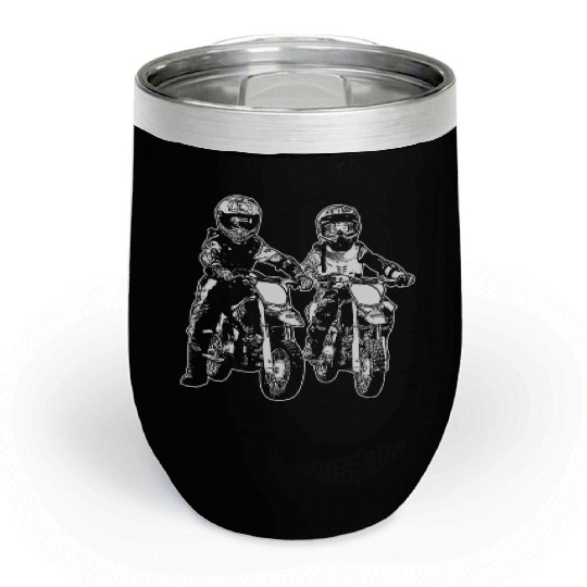 Kids Brother Sister Friends Motorbike Rider Dirt Chill Wine Tumblers