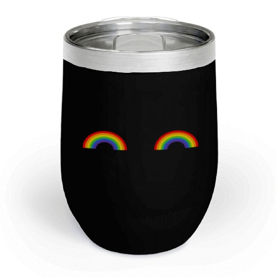 LGBT Rainbow Flag Titties Chill Wine Tumblers