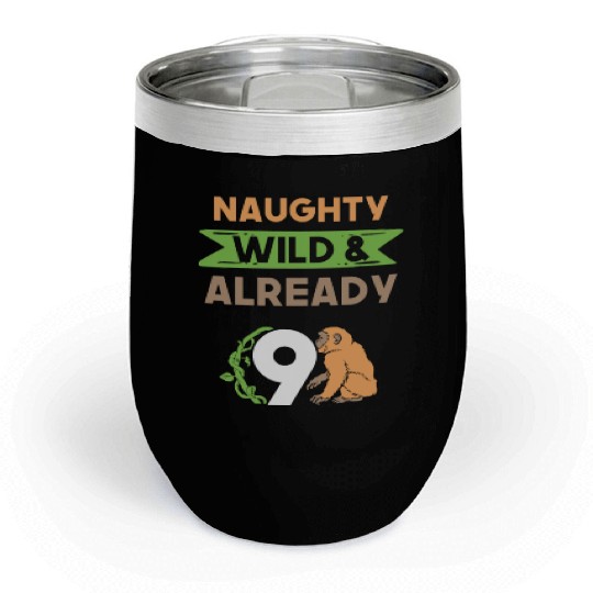 Gift 9 years birthday girl boy Ape Monkey Chill Wine Tumblers