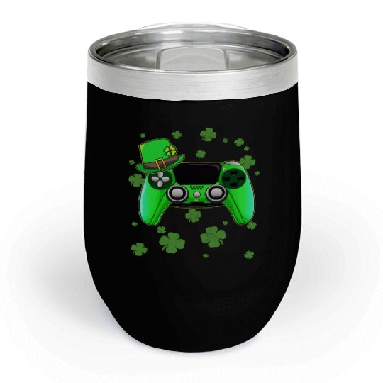 Game Console St Patricks Day Gamer Chill Wine Tumblers