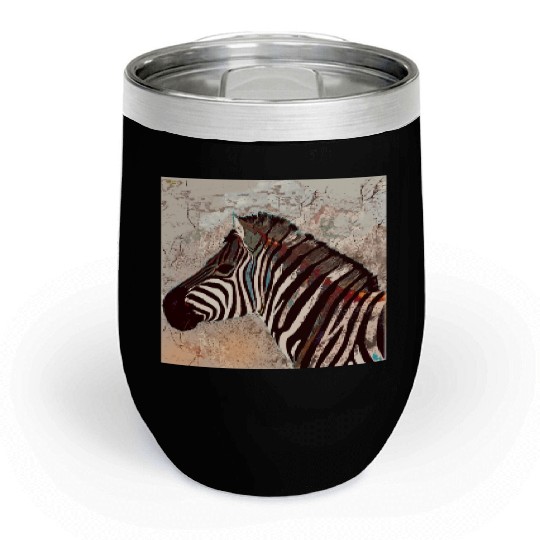 Zebra with neon colors Chill Wine Tumblers