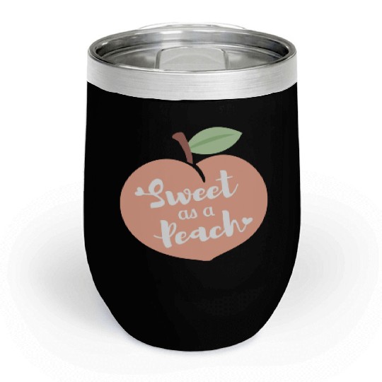 Sweet As A Peach Typography and Hearts Chill Wine Tumblers