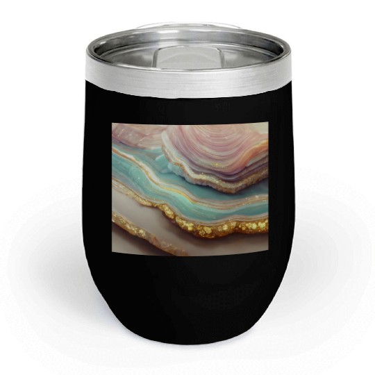 Pastel Agate Geode Stone Chill Wine Tumblers