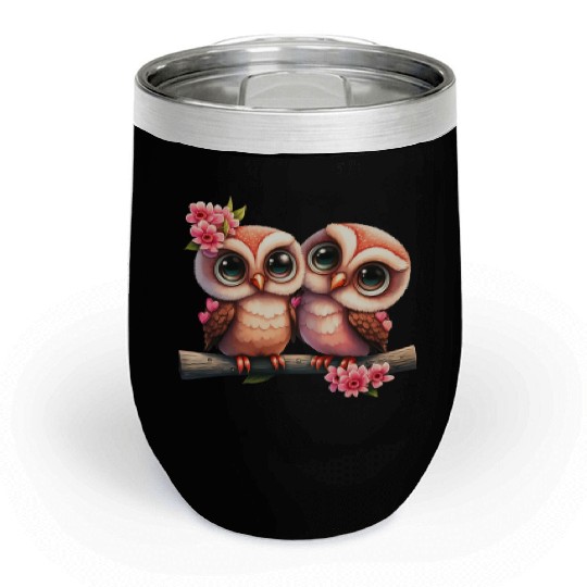 Owl Animal Cute Wild Bird Zoo Forest Nature Child Chill Wine Tumblers