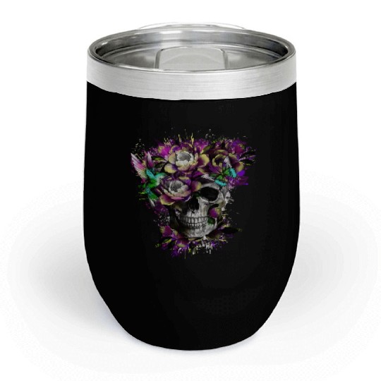 Flower Skull Streetwear Chill Wine Tumblers