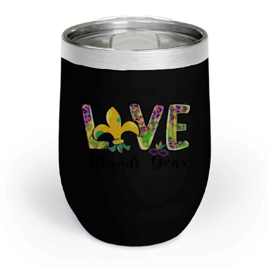 New Orleans Kids Girls Love Mardi Gras Outfit Chill Wine Tumblers