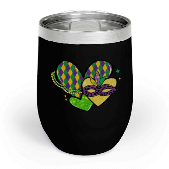 New Orleans Kids Girls Love Mardi Gras Outfit Chill Wine Tumblers