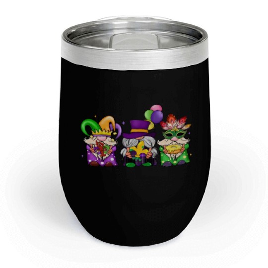 Kids Toddler Girls Fleur de Lis Mardi Gras Gnomes Chill Wine Tumblers