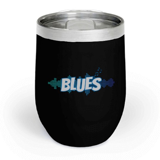 Blues Music Genre Trumpet Jazz Chill Wine Tumblers