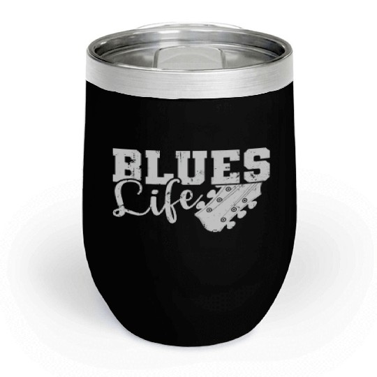 Blues Life Music Trumpet Chicago Chill Wine Tumblers