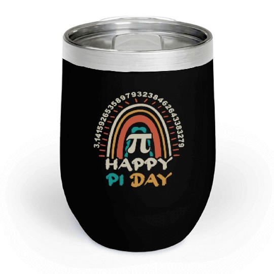 Vintage Pi Math Holiday Mathematics Groovy Pi Day Chill Wine Tumblers