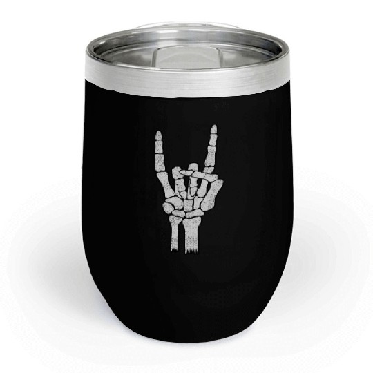 Skeleton Hand Rock Metal Sign Chill Wine Tumblers