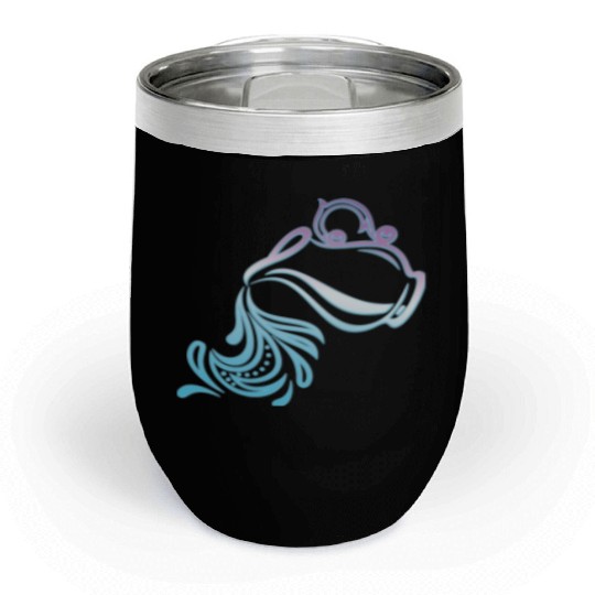 Aquarius Zodiac Air Sign Water Bearer Logo Chill Wine Tumblers