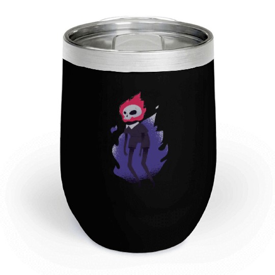 Creepy skull face burning Creepy skull face burnin Chill Wine Tumblers