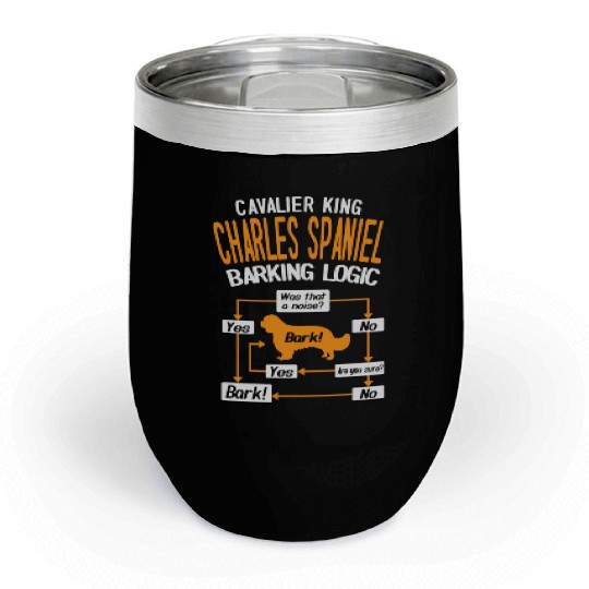 Cavalier King Charles Spaniel Barking Logic Chill Wine Tumblers