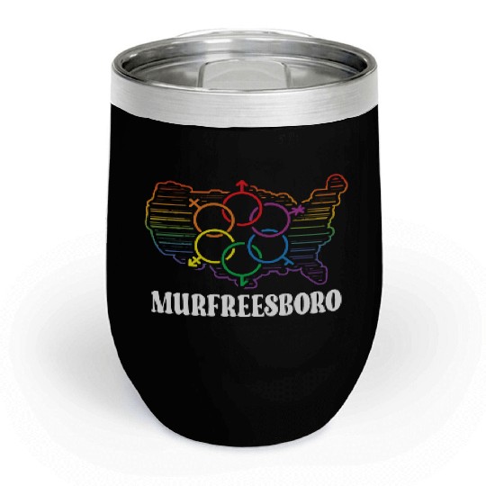 Murfreesboro Pride Month Pride Flag LGBT Community Chill Wine Tumblers