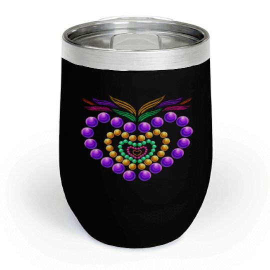 Purple, Yellow Golden And Green Beads Heart For Chill Wine Tumblers