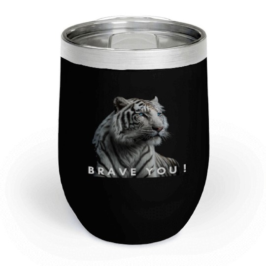 brave you strong design Chill Wine Tumblers