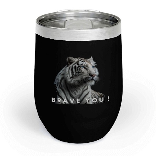 brave you strong design Chill Wine Tumblers