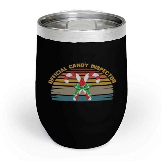 Official Candy Inspector Halloween Candy Corn Chill Wine Tumblers