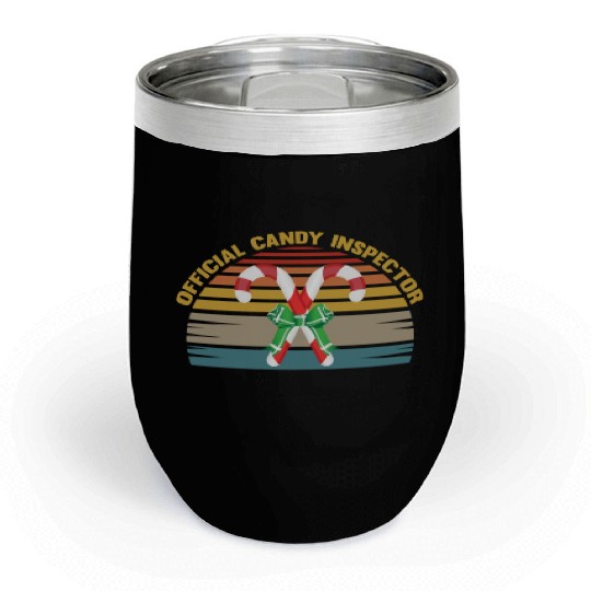 Official Candy Inspector Halloween Candy Corn Chill Wine Tumblers
