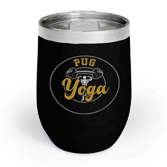 Pug Yoga - Gym Chill Wine Tumblers