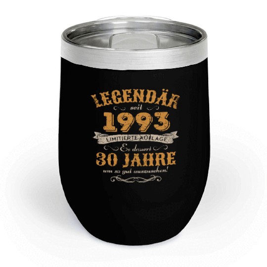 30th Birthday Vintage 1993 Chill Wine Tumblers