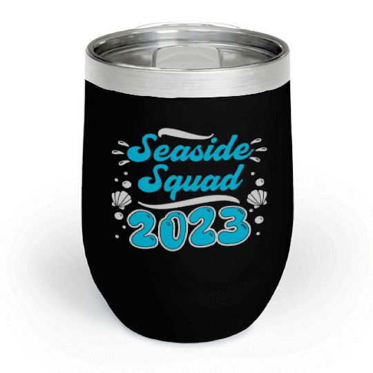 Seaside Squad 2023 Vacation Friends Spring Break Chill Wine Tumblers
