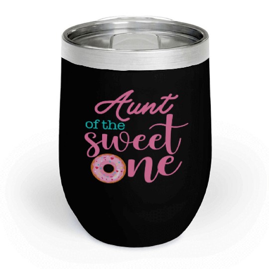 Aunt of Sweet One 1st First Birthday Matching Fami Chill Wine Tumblers