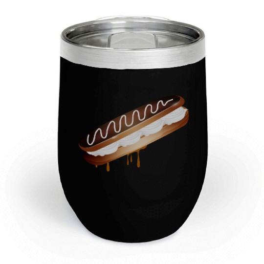 Illustration of a stuffed eclair with cream Chill Wine Tumblers