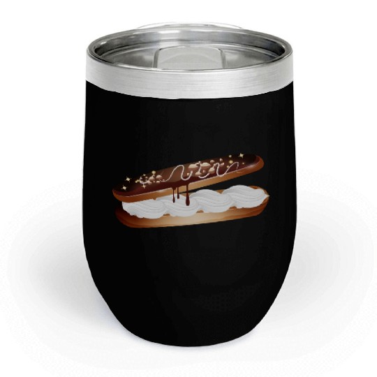 Illustration of a stuffed eclair with cream Chill Wine Tumblers