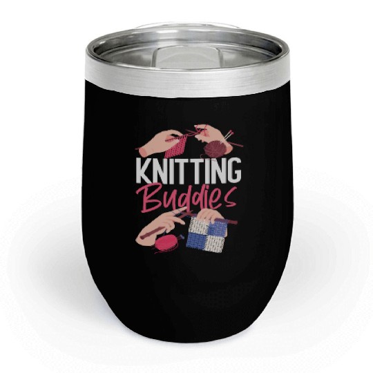 Knitting Knitter Friends Besties Chill Wine Tumblers