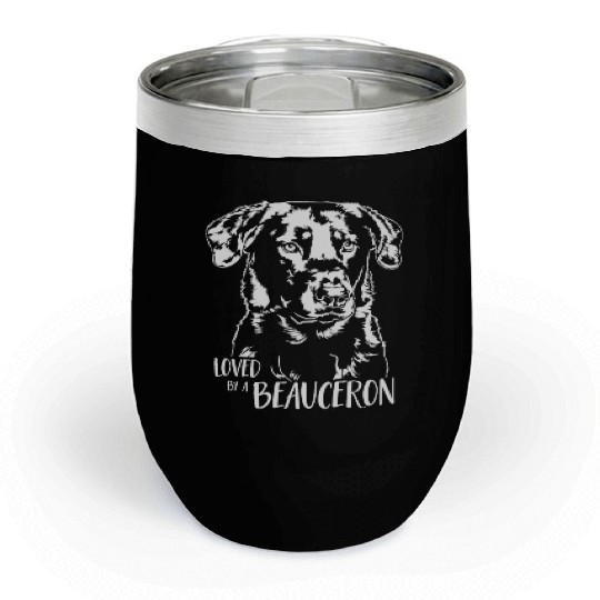 Loved by a Beauceron dog mom dog saying Chill Wine Tumblers