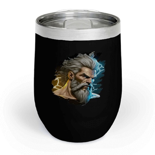 The sticker could feature the silhouette of Zeus Chill Wine Tumblers