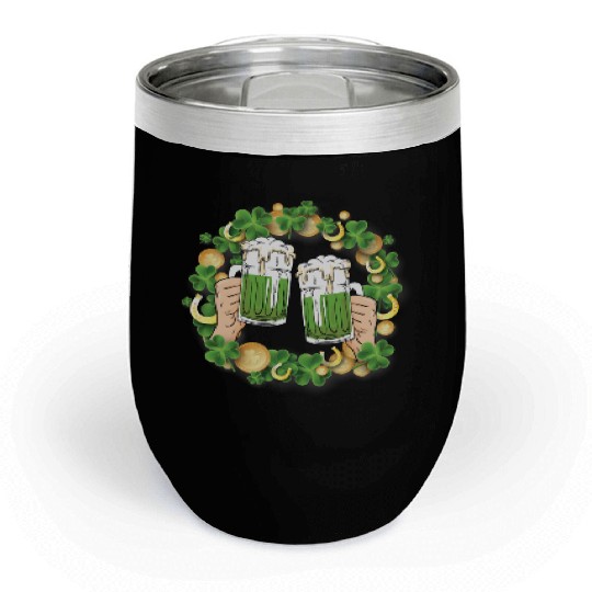 St. Patrick's Day Irish Green Beer, Wine Cups Chill Wine Tumblers