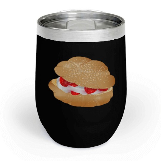 Cream puffs filled with cream and strawberries Chill Wine Tumblers