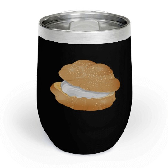 Illustration of a cream puff filled with cream Chill Wine Tumblers