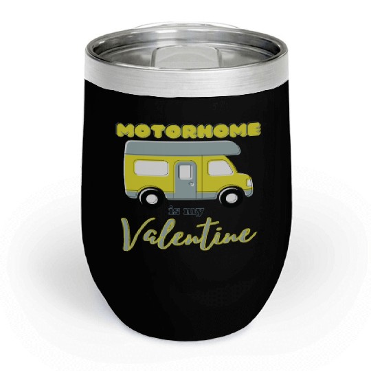 Motorhome Is My Valentine Yellow Chill Wine Tumblers