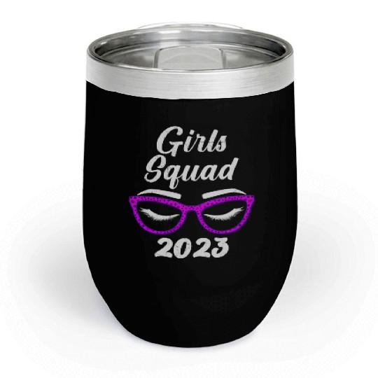 Girls Squad 2023 Girls Trip Vacation Spring Break Chill Wine Tumblers