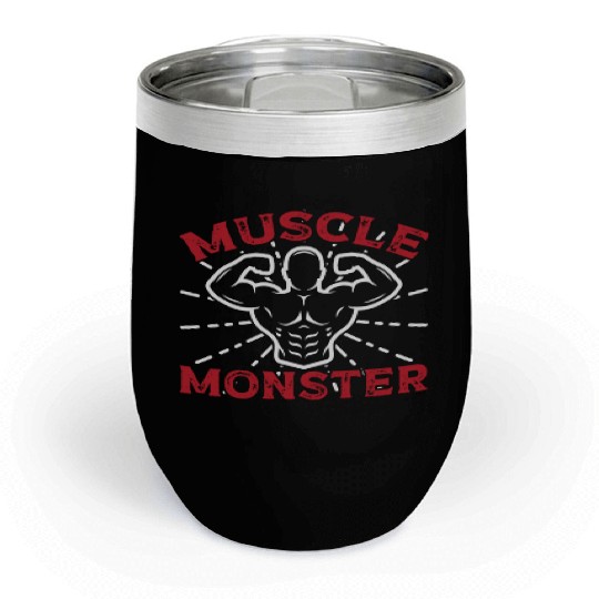 Strongman muscle monster gym fitness bodybuilding Chill Wine Tumblers