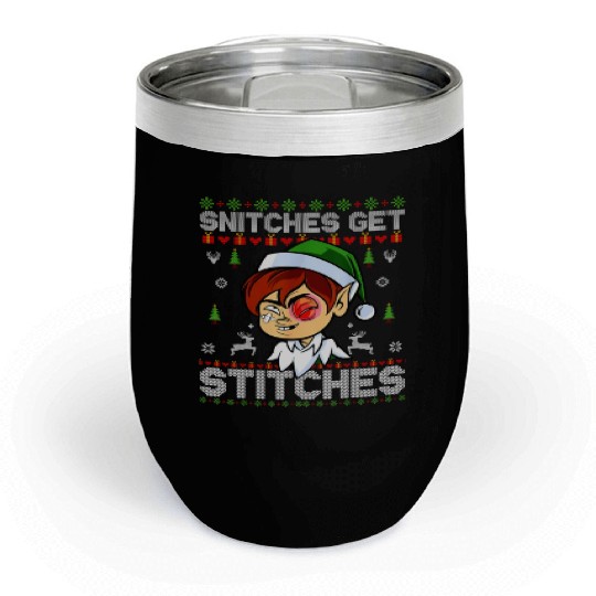 Warrior 12 Snitches Get Stitches Chill Wine Tumblers